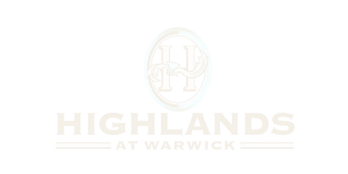 The image is a logo for Highlands at Warwick.